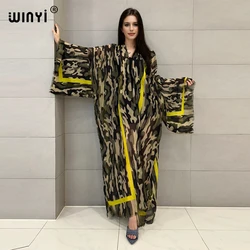 WINYI summer Africa new fashion kimono beach dress bikini cover up Cardigan Camouflage print abaya dubai caftano musulmano di lusso