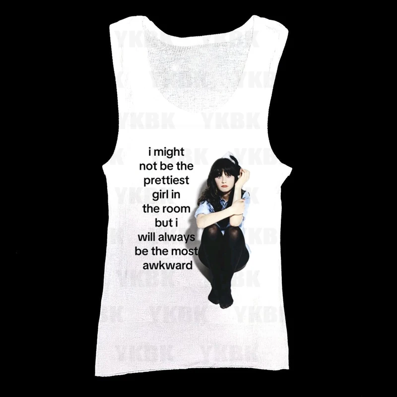 

Y2K Girl Punk Gothic Harajuku Print Anime Sleeveless Tank Top Women Casual Summer Cute 90s Hippie Tee Korea Fashion Vintage 90s