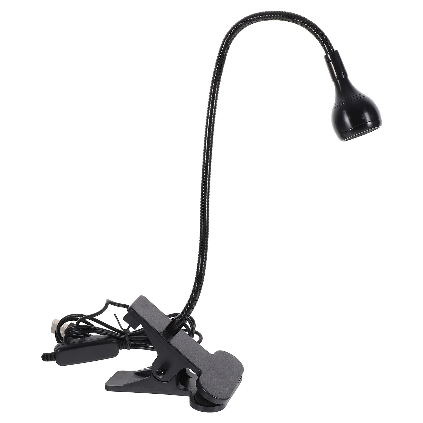 

USB Eye Care Clip Desk Lamp Flexible Neck 360 Degree Adjustable LED Reading Light Book Light on Off Switch Black