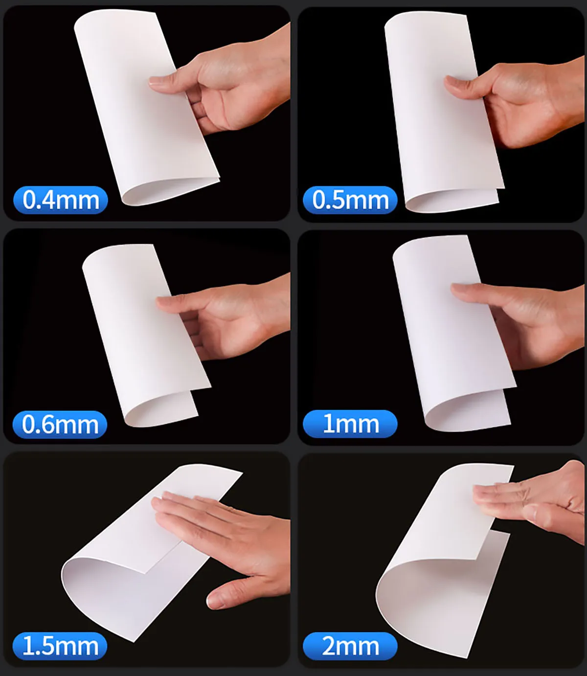 Imagem -05 - Folha Rígida Plástica Dura do Pvc Placa de Plástico Preto Branco Model Making Material Placa Handmade Pad Panel Espessura 0.22 mm