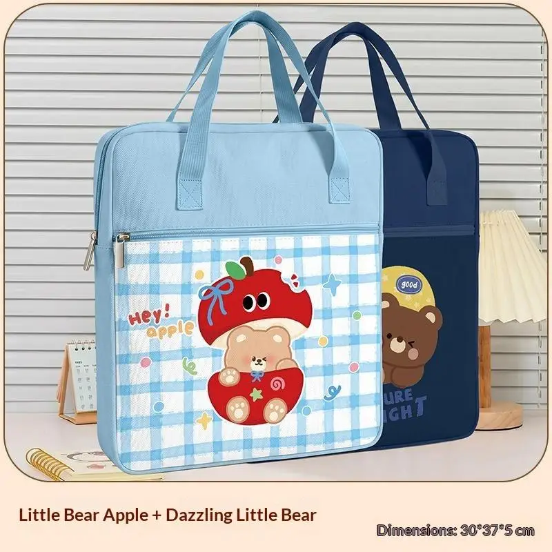 Niedliche Tragetasche mit Cartoon-Print, große Kapazität, Handtasche für Hausaufgaben, Dokumentenmappe, tragbare Handtasche für Studenten, Aufbewahrungstasche für Lernmaterialien. – Detail 14