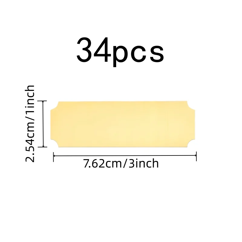 34 pcs Gold Customizable Name Cards, Durable Scratch Resistant for Business Event Badges, Multipurpose, Versatile