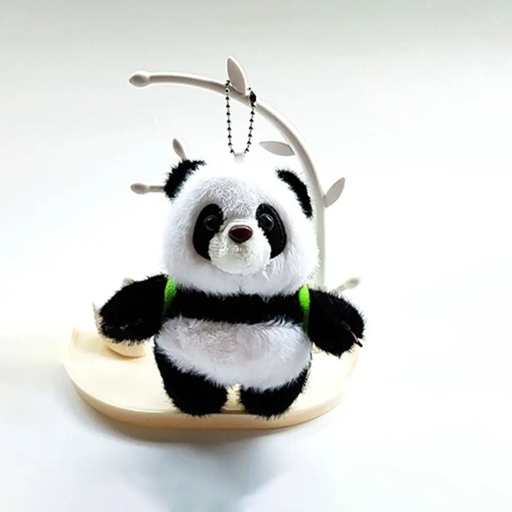 Simplicity Cute Panda Keychain Soft Cartoon Plush Doll Bag Pendant Delicate Handmade DIY Car Key Ring Accessories Student