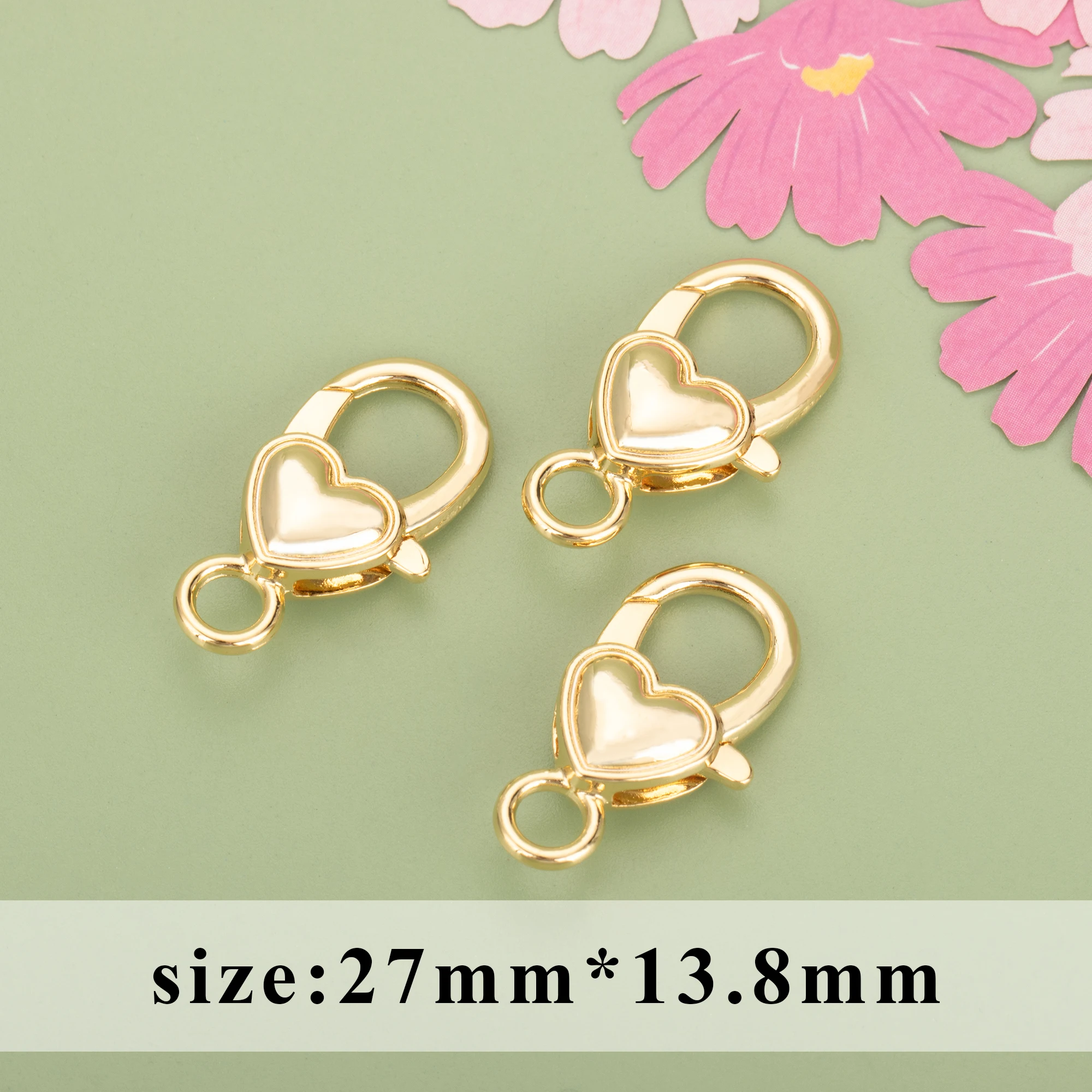 YEGUI M817,เครื่องประดับ,18K Gold Plated,0.3ไมครอน,Clasp กุ้งก้ามกรามตะขอ,สร้อยคอสร้อยข้อมือ,เครื่องประดับ,10ชิ้น/ล็อต