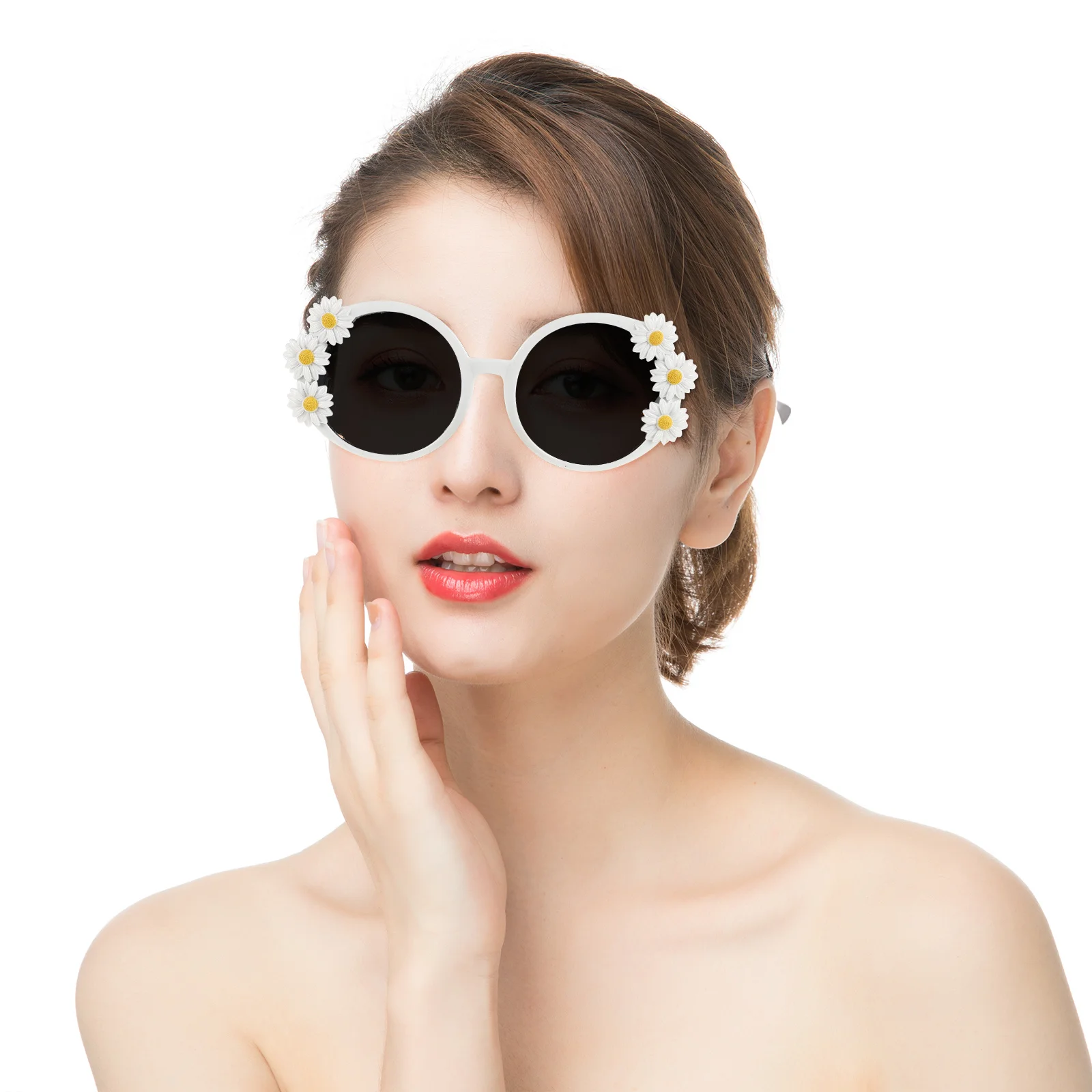 نظارات الزهور المضحكة، نظارات شمسية للحفلات الاستوائية لتزيين حفلات الشاطئ والرقص والبيرة وحفلات حمام السباحة #5