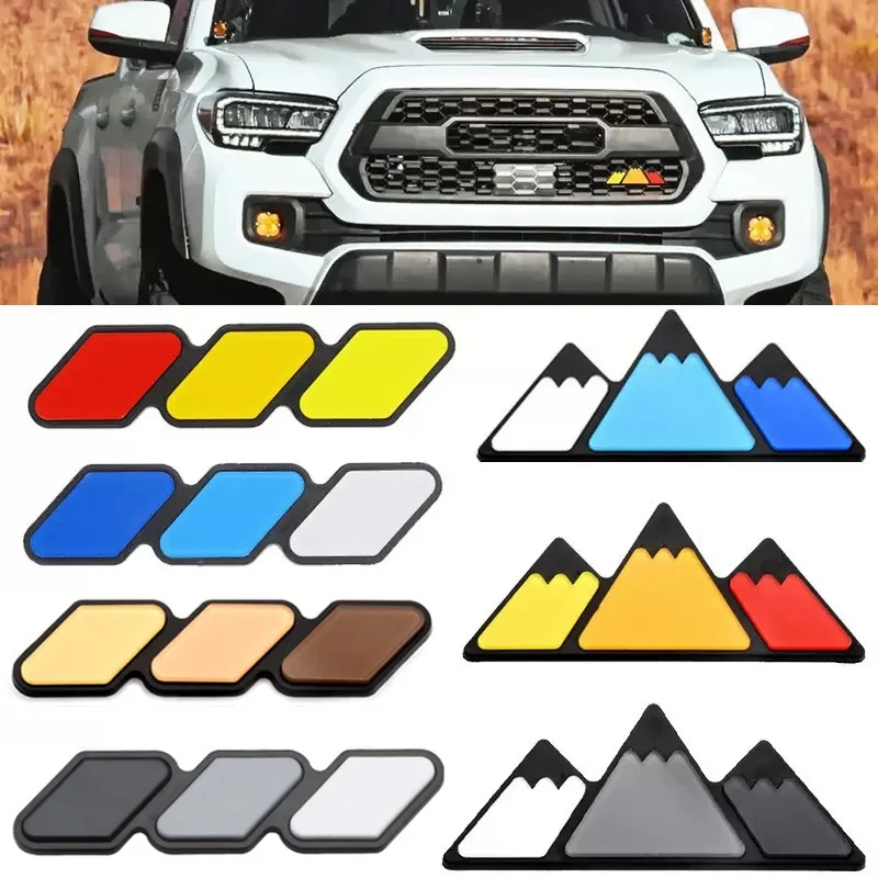 3 cores grade emblema emblema decalques para toyota tacoma tundra 4runner trd rav4 chr highlande tira entrada de ar acessórios do carro automóvel