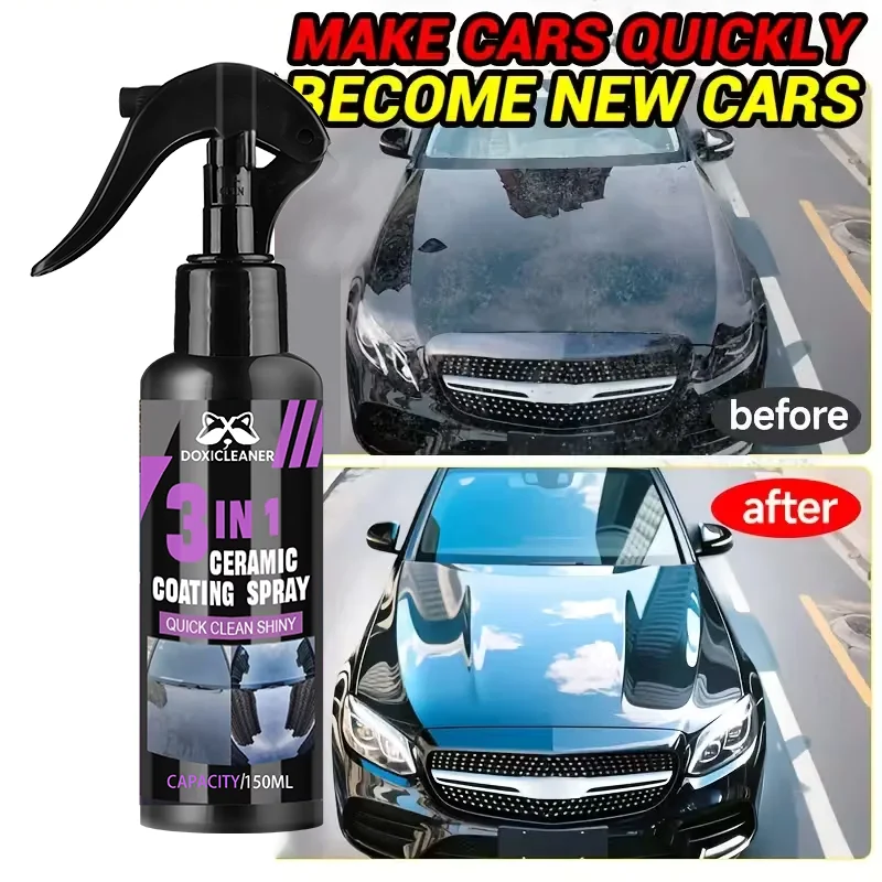 3-in-1 Nano Coating Spray for Cars - High-quality Scratch-resistant Formula, High-gloss Effect, Suitable for All Car Paint Types