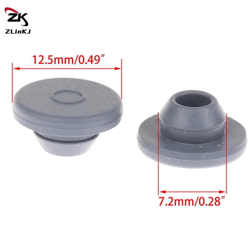 (ZYDD01) 100Pcs Rubber Stoppers Self Sealing Injection Ports For 13mm Glass Bottles