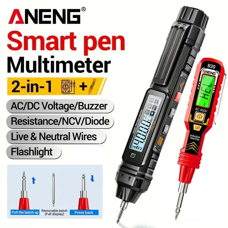 

A3005+B20 Digital Multimeter Professional Insulated Voltage Test Pen Non-Contact AC/DC VoltageTester Double Head Screwdriver