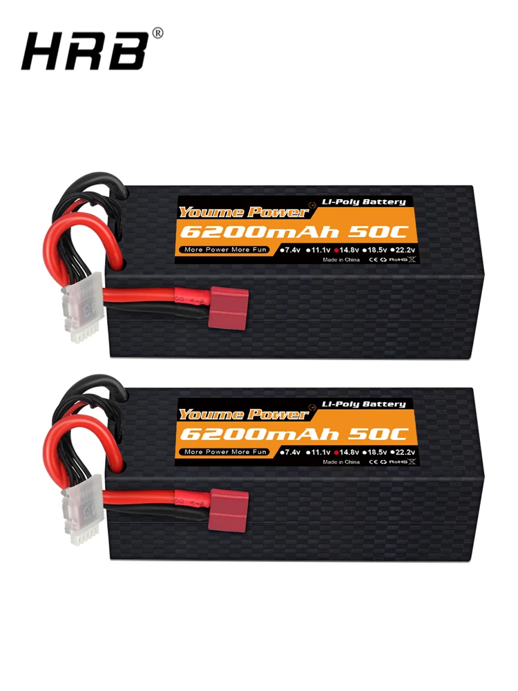 Youme 4S 6200mAh Lipo Batterij 14.8V T XT60 Hard Case Voor RC FPV Vliegtuigen Drone Racing boot Auto Onderdelen - afbeelding 2