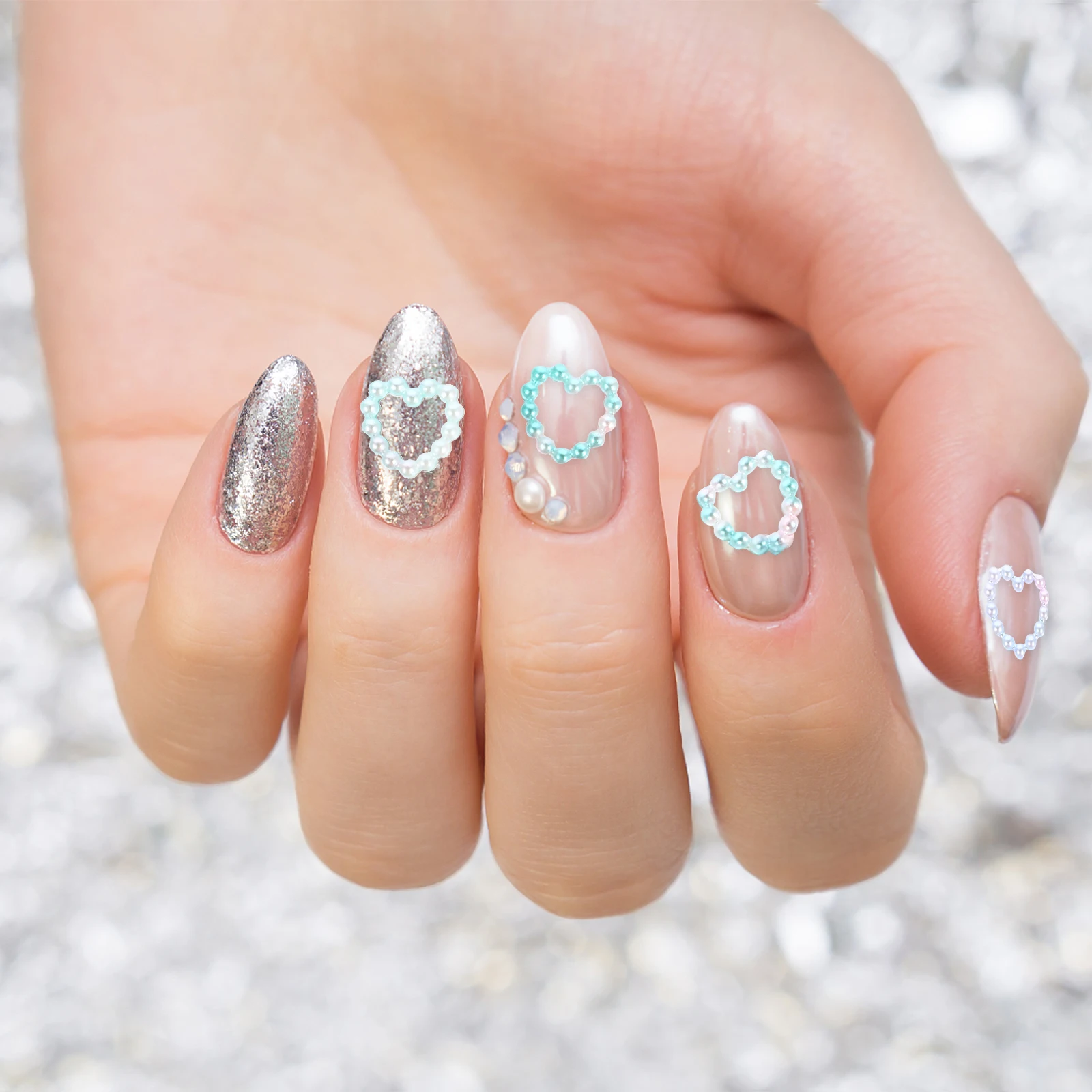 

Nail Pearl Charms Durable Lightweight Creative DIY Supplies Suitable for Professional Home Nail Art Decorations