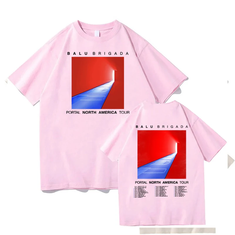 تيشيرتات Balu Brigada Portal للجنسين من القطن الخالص تي شيرت جرافيك الهيب هوب للجنسين ملابس الشارع القطنية تي شيرت صيفي للرجال جمالي