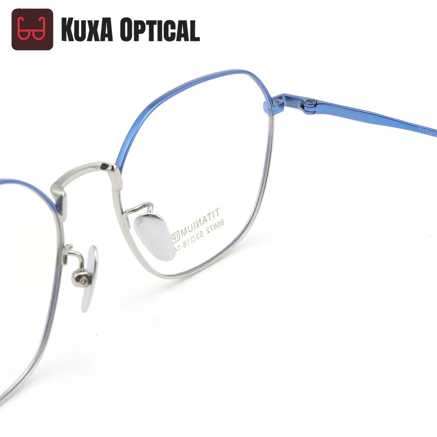 KUXA إطار نظارات مضلع هندسي للنساء من التيتانيوم نظارات بصرية للأشعة فوق البنفسجية وصفة طبية لقصر النظر مد البصر عدسة نظارات تقدمية