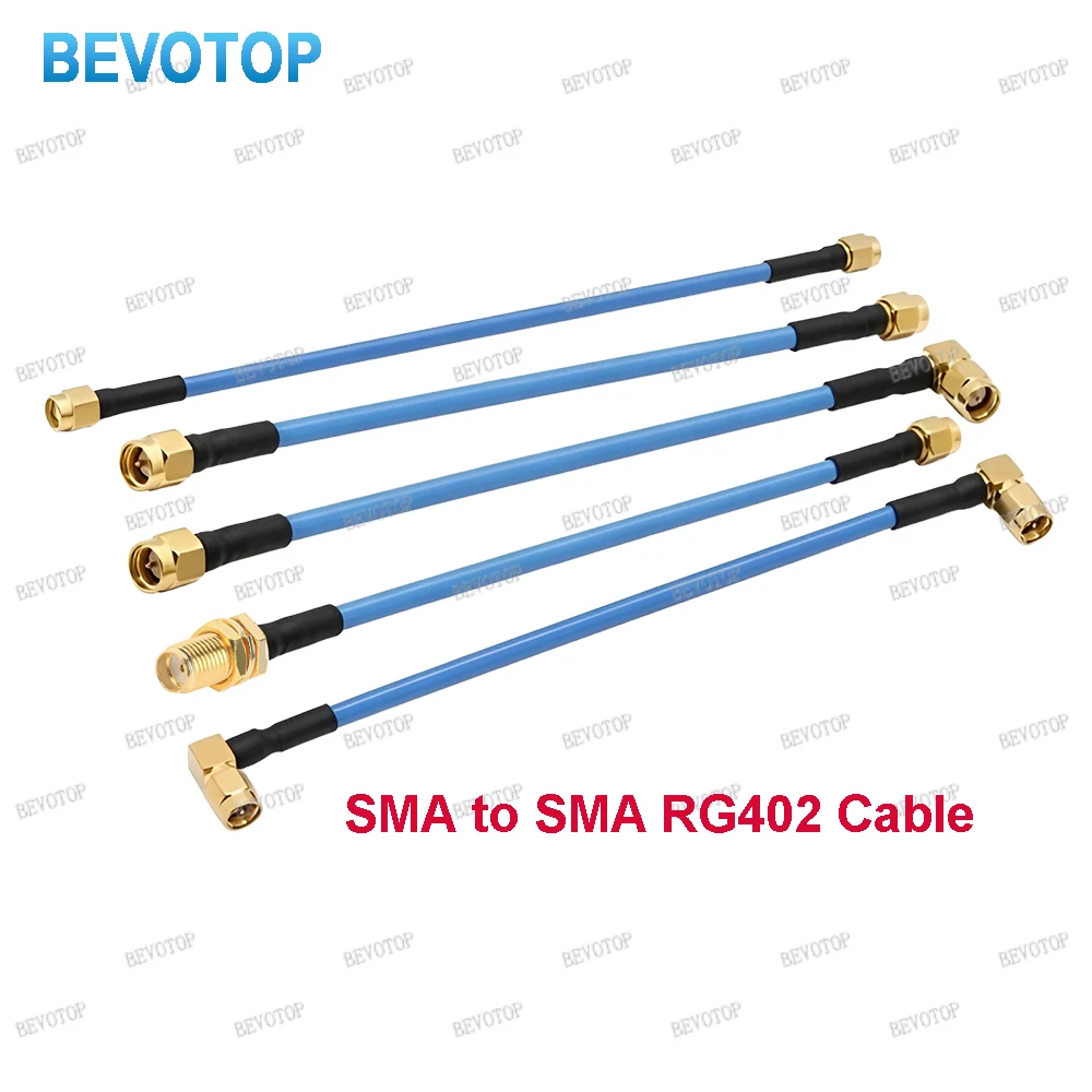 RG402 Coax Cable SMA To SMA Male Female Connector RPSMA To SMA Right Angle Crimp for RG402 High Frequency Test 50ohm Fast Brass