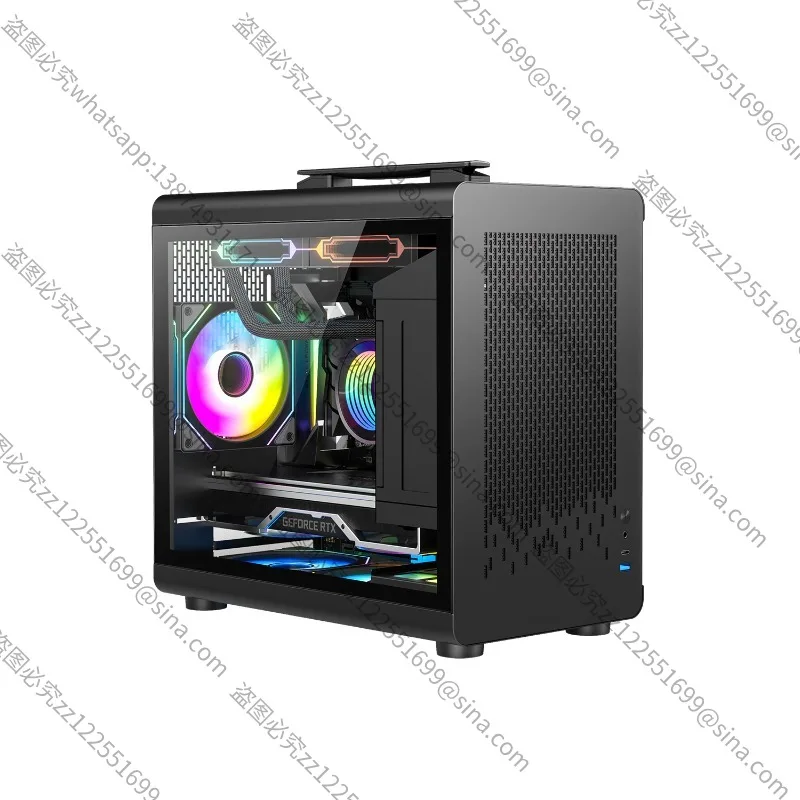 مناسبة لهيكل صغير محمول صغير جديد صغير مريح MATX E-sports سطح المكتب هيكل صغير من الزجاج المقسى من خلال