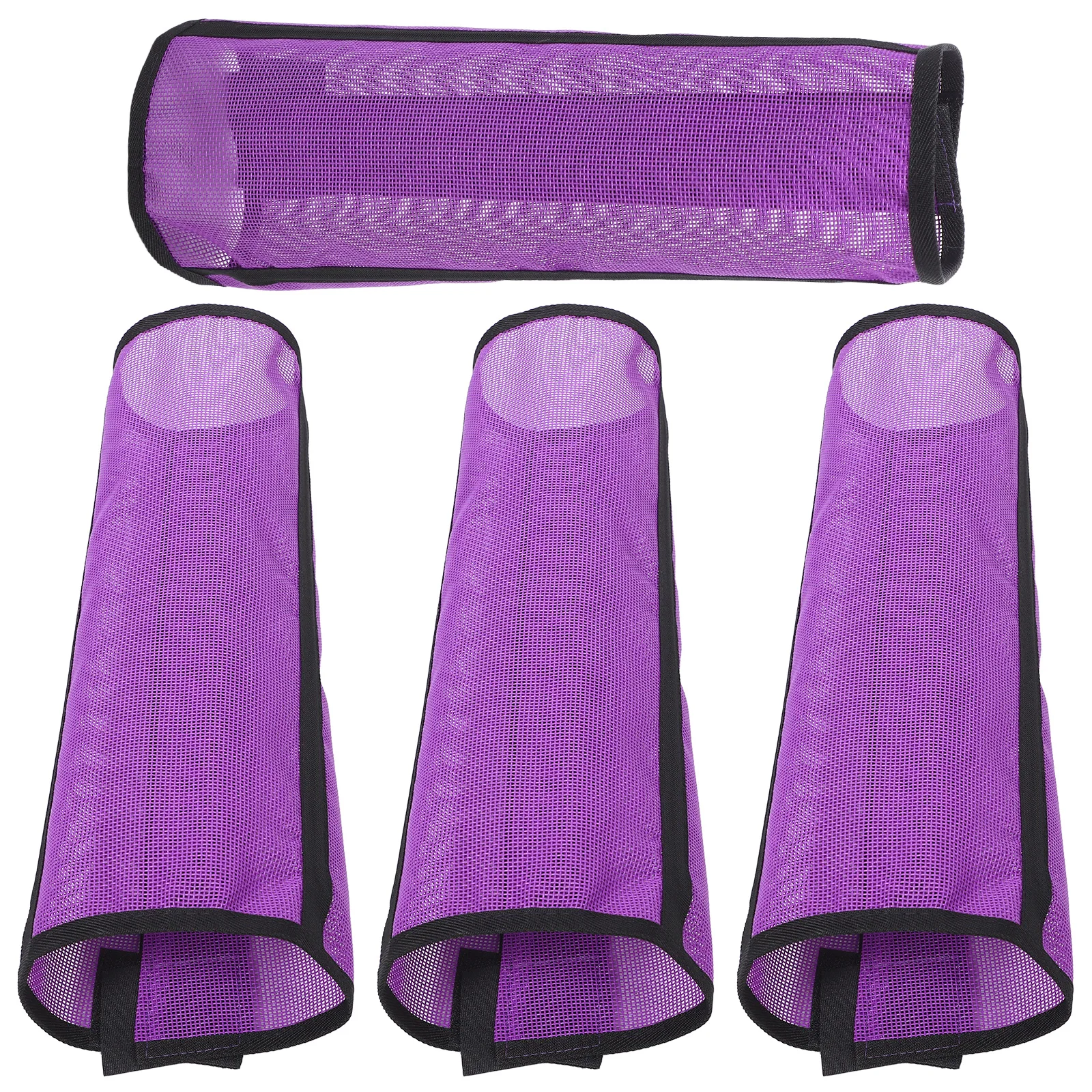 

4pcs Purple Horse Foot Protection Mesh Cover Breathable Fly Boots with Support Bars Multi-function Pet Supplies