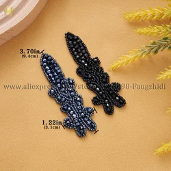 FZD Black Crystal Rhinestones for Crafts Glass Applique Belt Sewing or Hot Fix for Wedding Dress Patches Accessories Crystal DIY