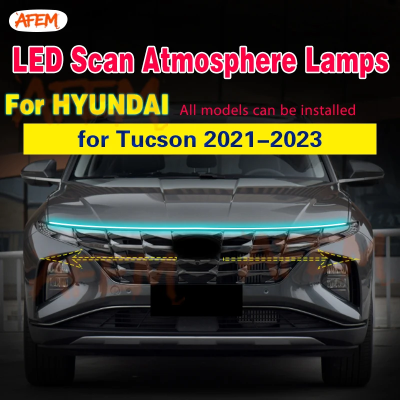 1PCS Daytime Running Lights For Hyundai Tucson 2021-2023 LED DRL Car Fog Lamp Auto Daylights Headlights With Start Scan LED 12v