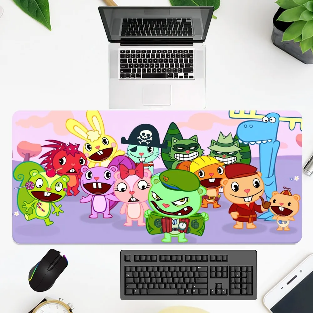 Cartoon H-Happy Tree Friends Mouse Pad office Large Small Computer pc Keyboard Mouse Rubber Game Anti-Slip Mice Mat big