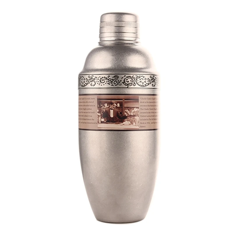 

Nostalgic Chaplin Shaker Engraving Stainless Steel Cocktail Boston Bar Shaker Cocktail Set
