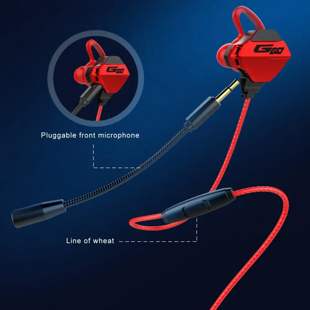 Auricular con cable estéreo envolvente con función de llamada de juego, auricular portátil con Control de cable para juegos con micrófono