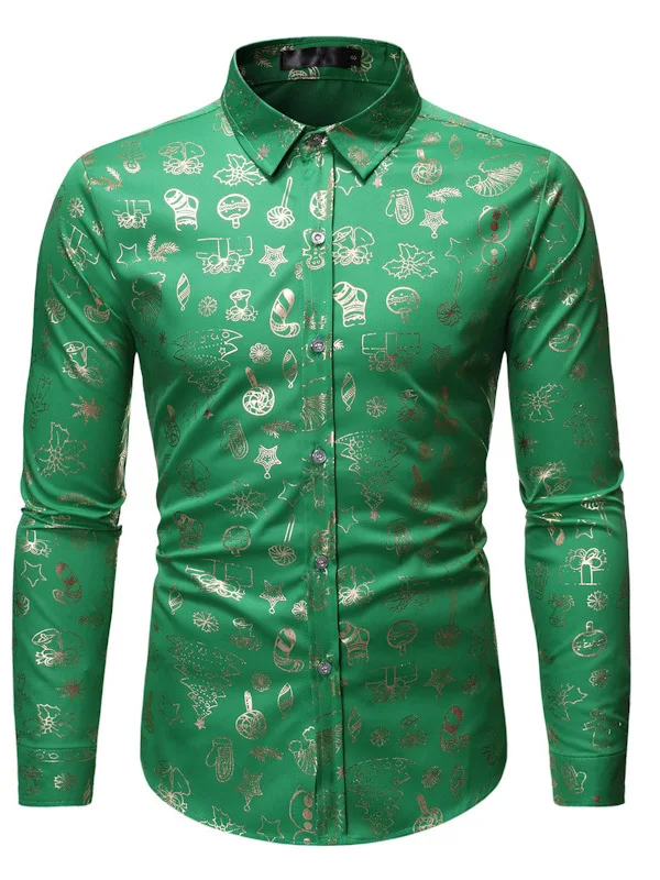 

Рубашка Cisas Element Gilded Long Sleeve с золотым узором, дышащая, из полиэстера, молодежная, модная, повседневная, с дизайнерским воротником