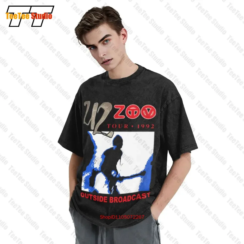 U2 Zoo Tv Tour 1992 تي شيرت عتيق كبير الحجم خارج البث حفلة موسيقية فرقة الروك AWVK
