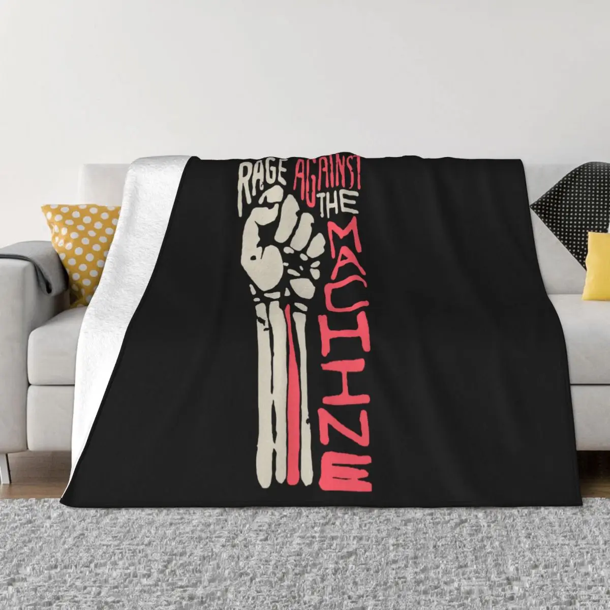 Vtg Ratm Rage Against The Machine Black Tour Unisex Movie Summer Style Family Chinese Style Throw Blanket