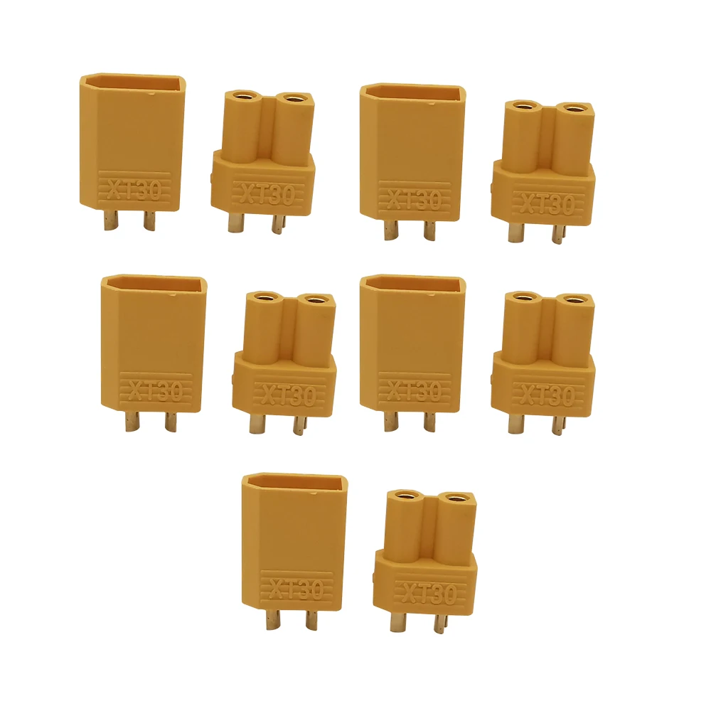 

5Pair XT30 Adapter XT30 Male Female Bullet Plugs Connector For RC FPV Lipo Battery RC Quadcopter RC Drone Toy Accessories DIY