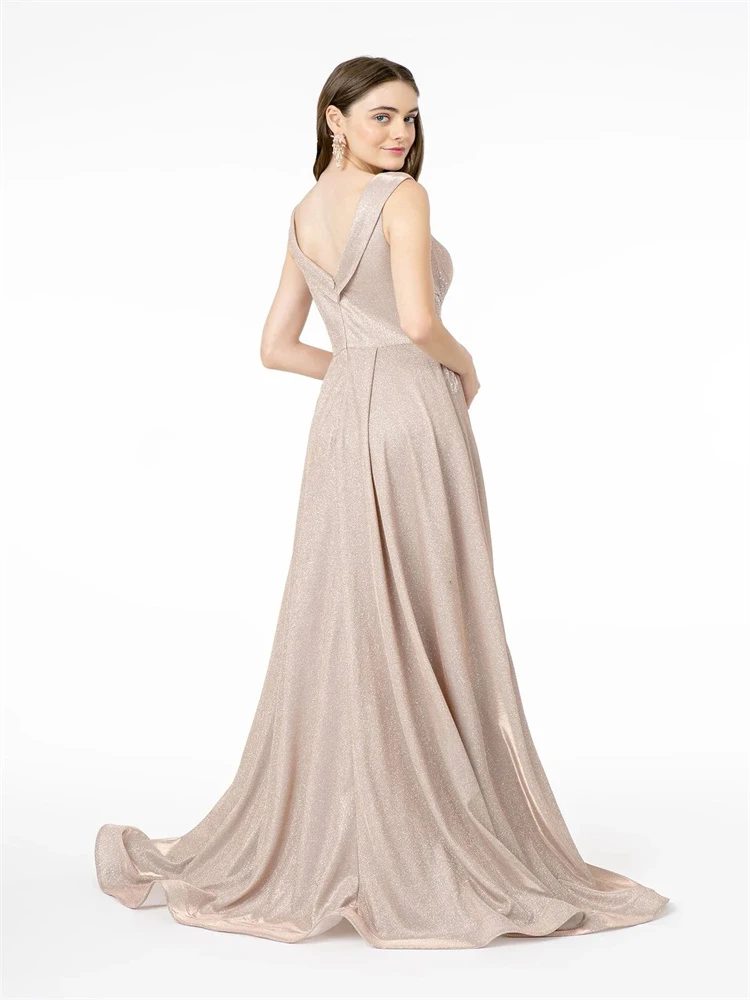 New Arrival Embroidered Long A-Line Cap Sleeve V-Neckline Prom Dress Elegant Open Back With Zipper Party Gowns for Wedding Guest