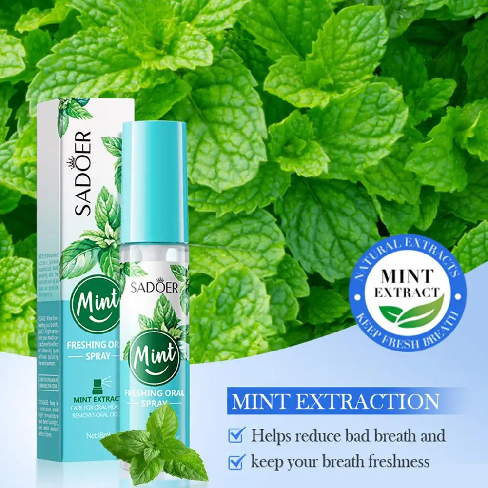 Mint Breath Freshener Spray Lemon Peach Mint Flavor Eliminate Bad Breath Long Lasting Freshens Kissing Mouth Spray Oral Care