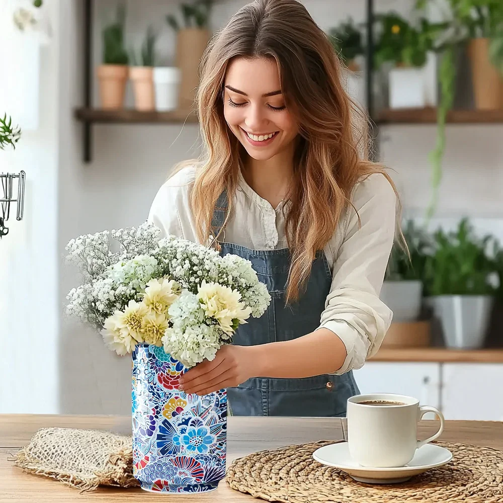 Flower 3D Puzzles Vase Chinese Style Puzzle 162 Pieces Platic Assembly Educational Toys Children Birthday Gift Home Decoration