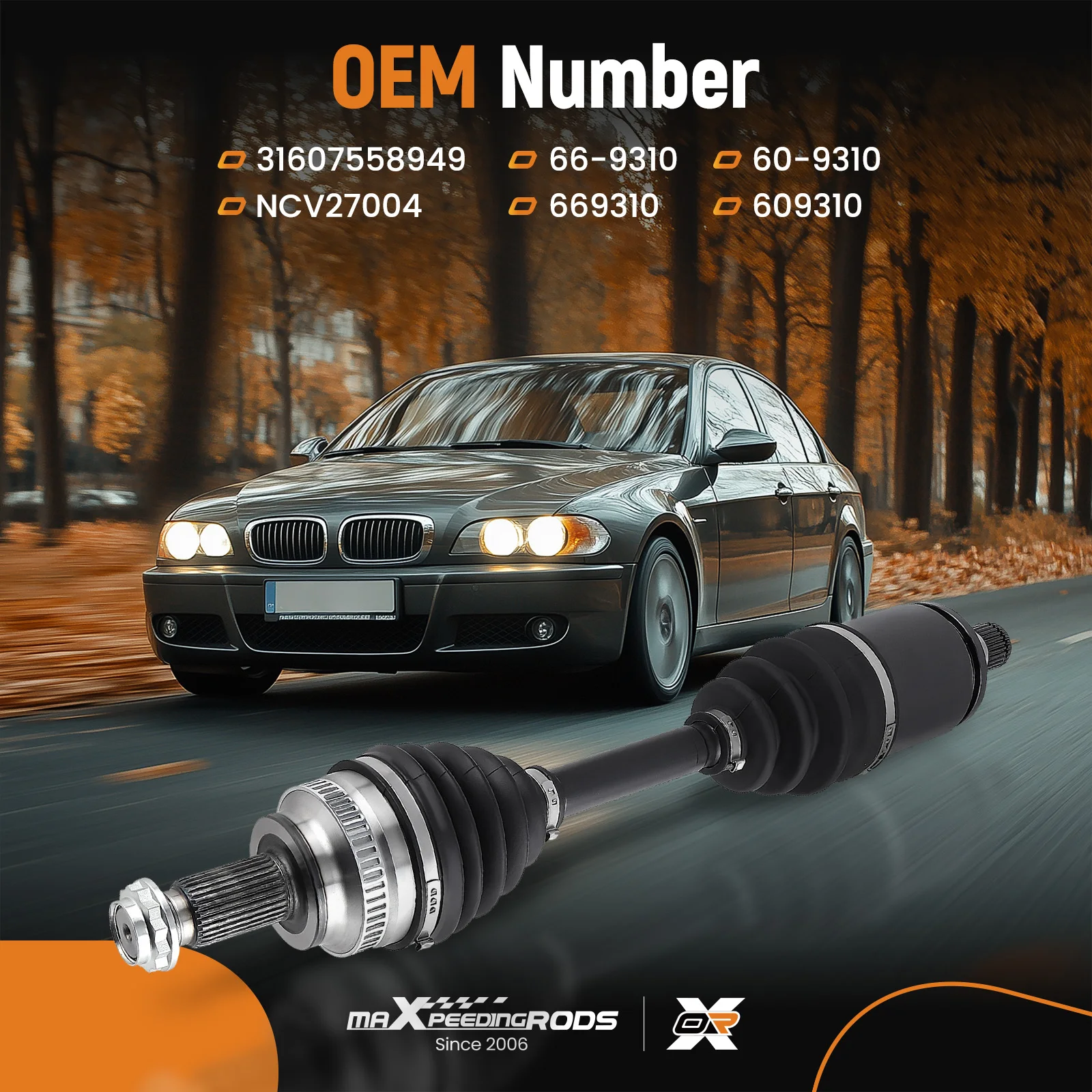 CV Axle Assembly for BMW 325xi 2006 328xi 2007-2008 335i 328i xDrive Front Left