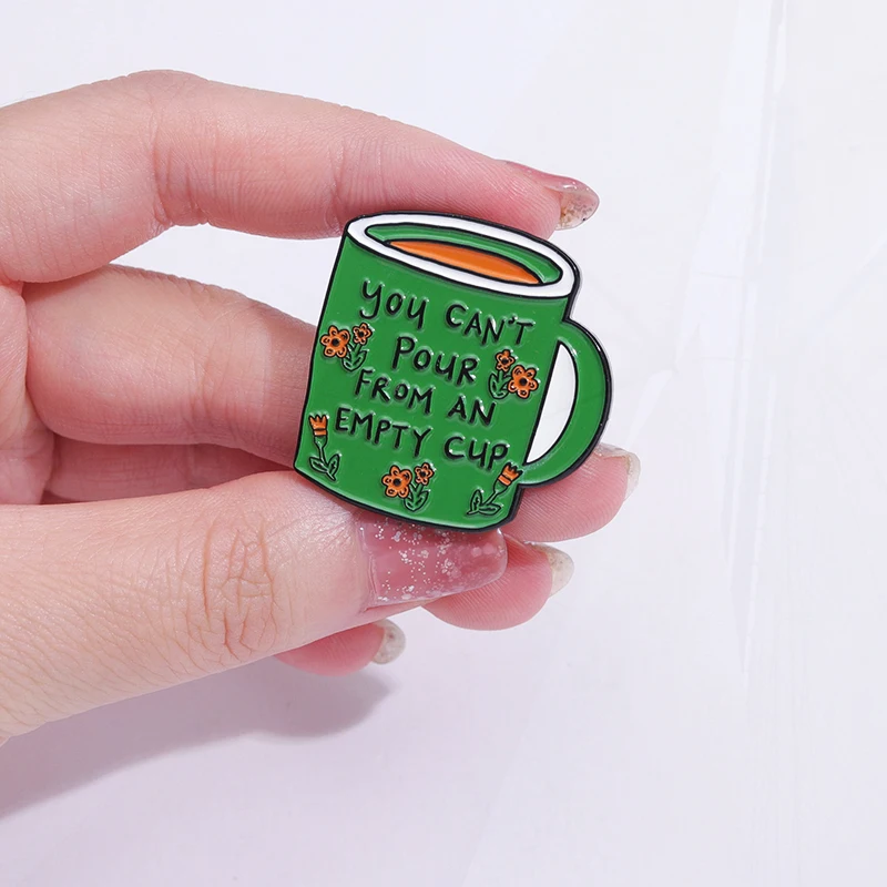 Lapel Badges Funny Quotes Jewelry Gift for Kids Friends Coffee Mugs Enamel  Brooch Custom Colorful Cups Pines