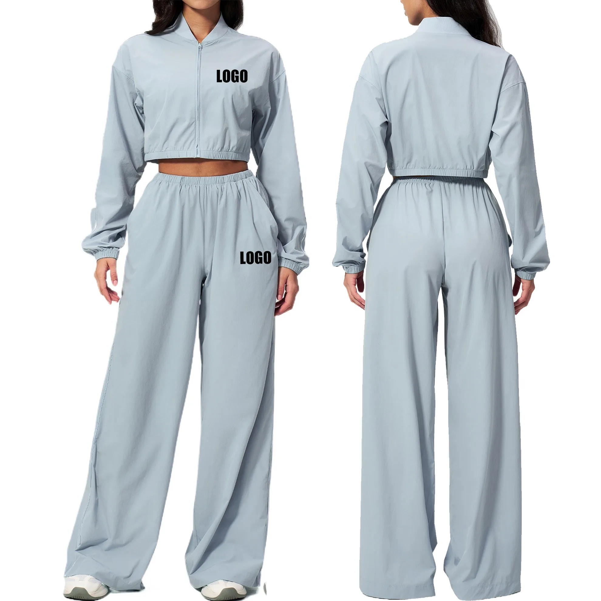 Custom LOGO women's new yoga clothes sunscreen short tops outdoor fitness sports quick-drying trousers two-piece set