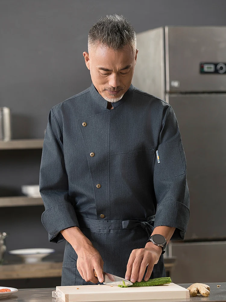 Restaurante Chef Jackets, Long Sleeve Workwear, Uniformes para pessoal de cozinha, no outono, Restauração, Hotel, Food Service, Roupa de trabalho