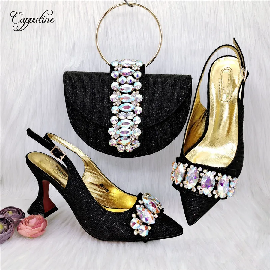 Magenta Woman Shoes And Bag Set Luxury African Pumps Match With Handbag Sandals Purse Clutch Escarpins Femme Chaussures MM1148