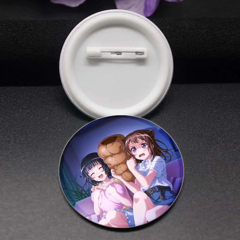 32/44/58mm Anime Bang Dream Cute Brooch Bag Decor Collection Kasumi Toyama Collar Badge Cartoon Lapel Pins Jewelry Gifts