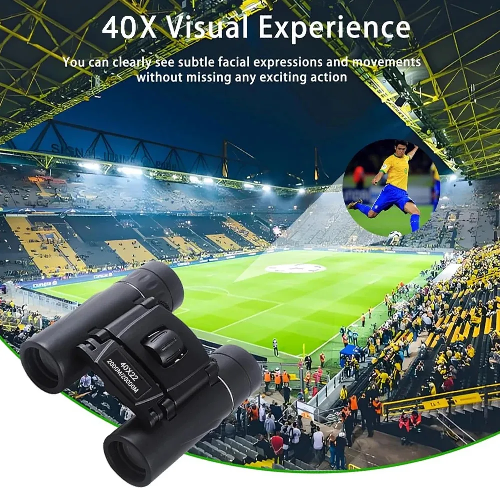 40x22 HD Powerful Binoculars 2000M Long Range Folding Mini Telescope BAK4 FMC Optics For Hunting Sports Outdoor Camping Travel - view 5
