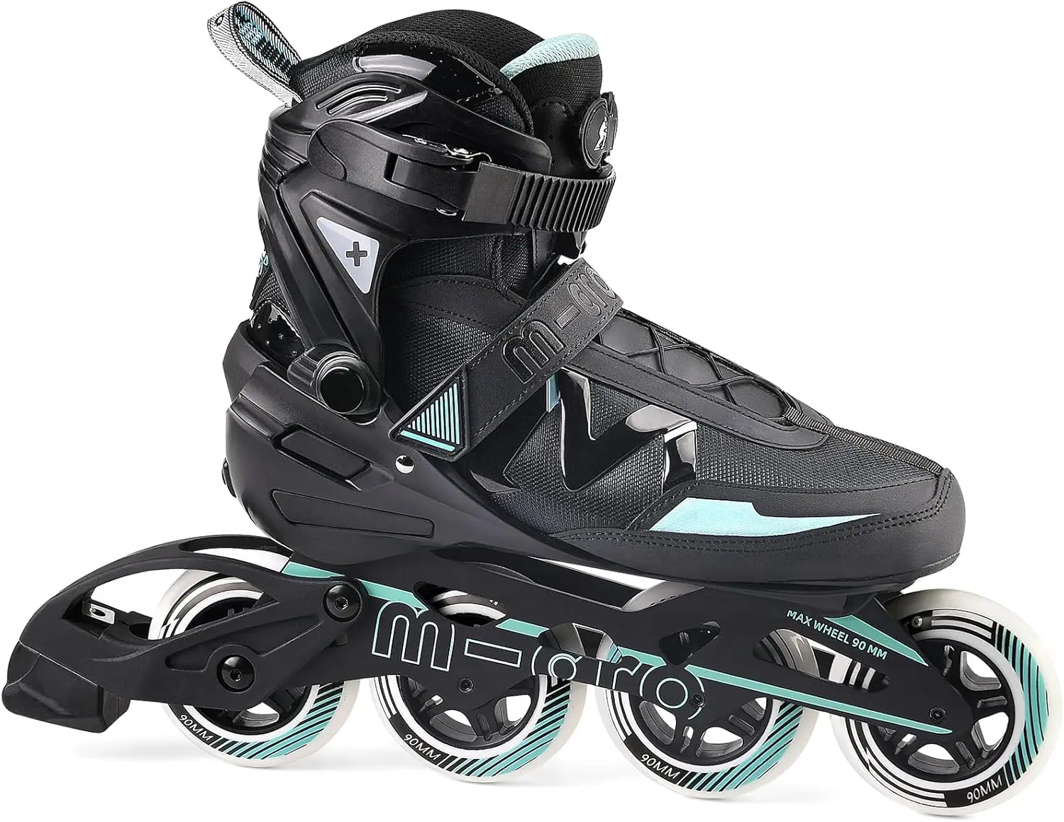 Inline-Skate für Erwachsene-Micro-Delte-Hochleistungs-Rollschuh blätter für Männer, Indoor Outdoor und Fitness schwarz