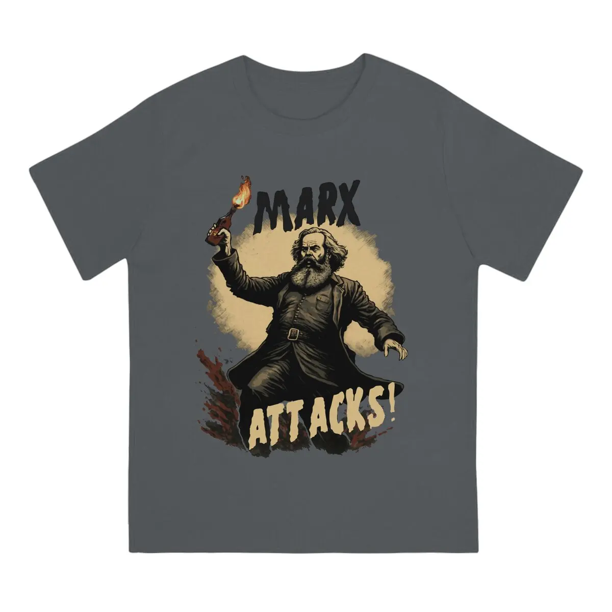 The Great Marx Attacks Tshirt Vintage Men Graphic Teenager Tees Tops Loose Cotton Crewneck T Shirt