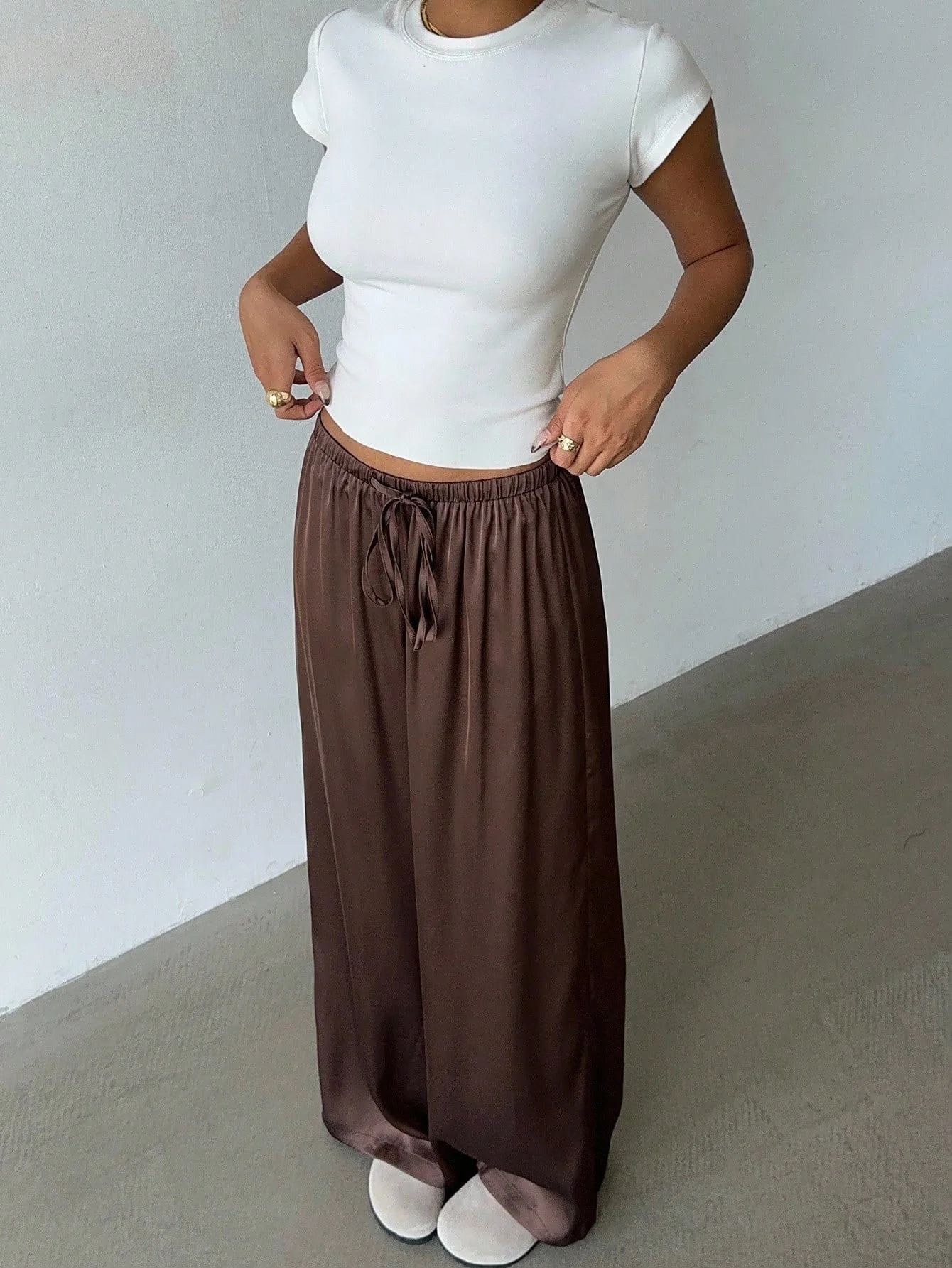 الربيع والخريف جديد المألوف النمط الأوروبي والأمريكي بلون السراويل المستقيمة