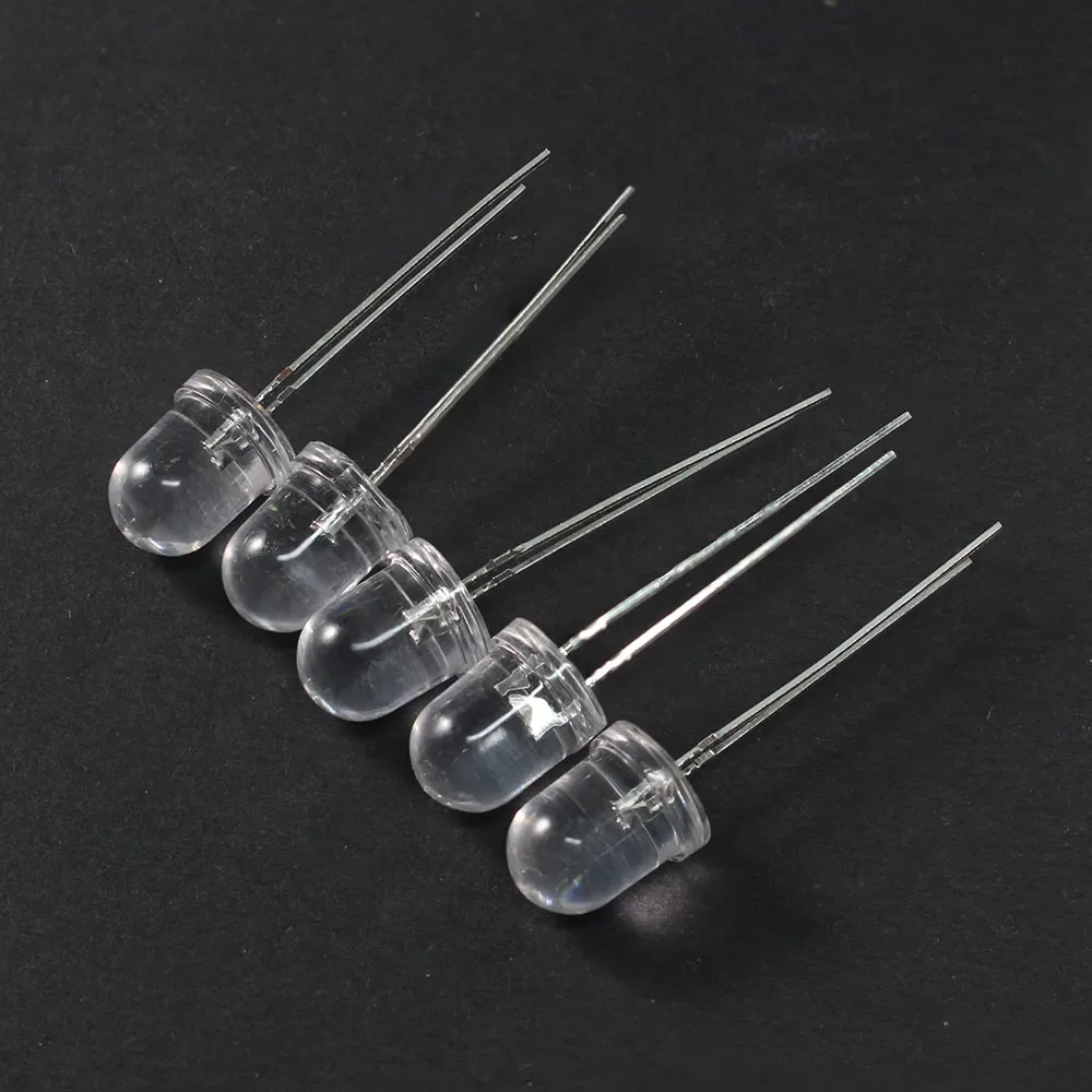 20pcs LED Diode 8MM Transparent White Red Yellow Blue Green Led Lights Diodes Electronic Components Kit