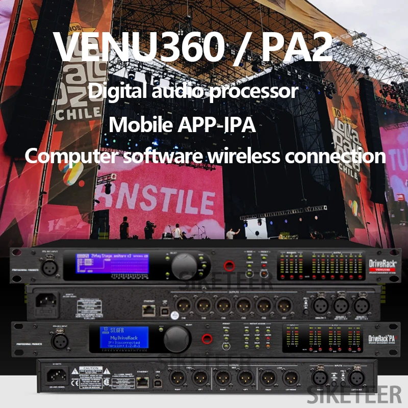 PA2 VENU360 المهنية الرقمية ردود الفعل القامع معالج مصفوفة كروس أداء المرحلة نظام إدارة مكبرات الصوت