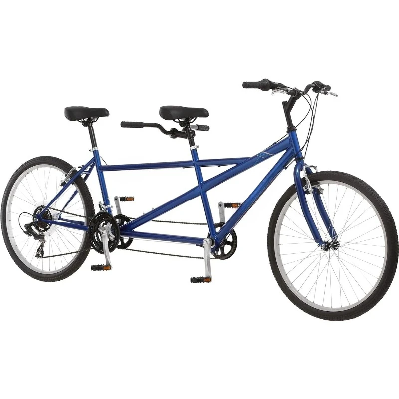 Dualie Adult Tandem Cruiser Bike, Two-Rider Bicycle for Men and Women, 26-Inch Wheels, 21-Speed, Linear Pull Brakes