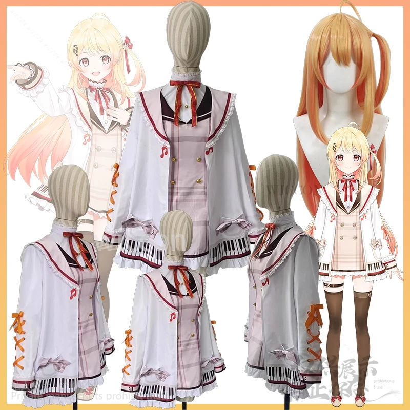 Cos สาวผู้หญิง Party Idol ที่กําหนดเอง Otonose Kanade คอสเพลย์อะนิเมะ Vtuber Holo live เครื่องแต่งกายชุดลูกไม้ Lolita วิกผม