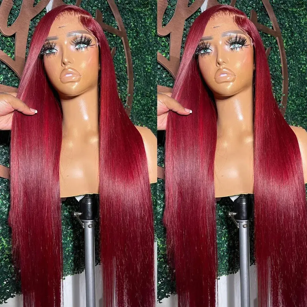 Gabrielle 30 Inch Burgundy 13x6 Lace Front Wig Glueless Straight Human Hair Wigs For Women 13X4 Lace Frontal Wig Pre Plucked