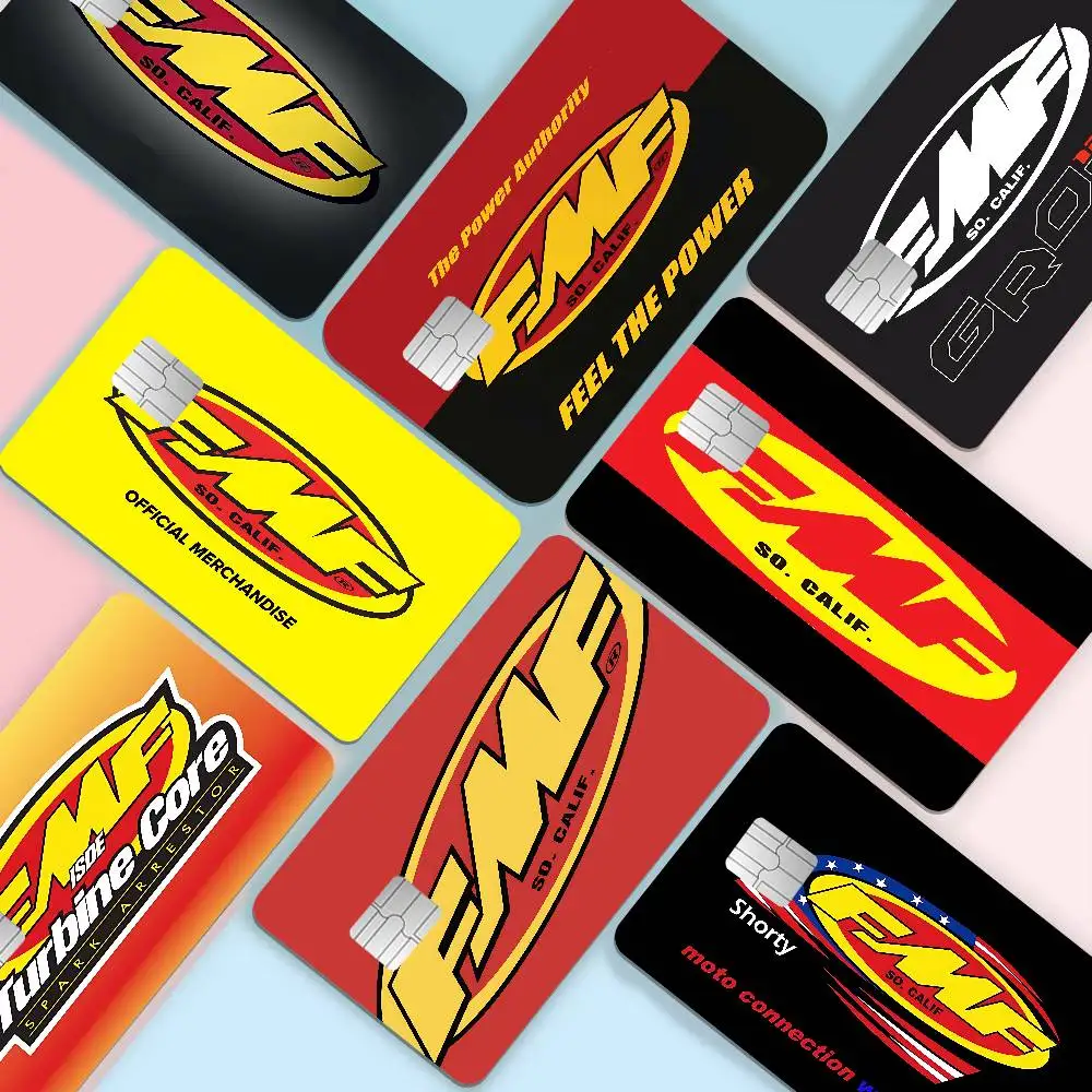 FMF Racing Logo 2024 Anime Cartoon Skin Stickers Film Tape Case for Big Credit Debit Card Front Side