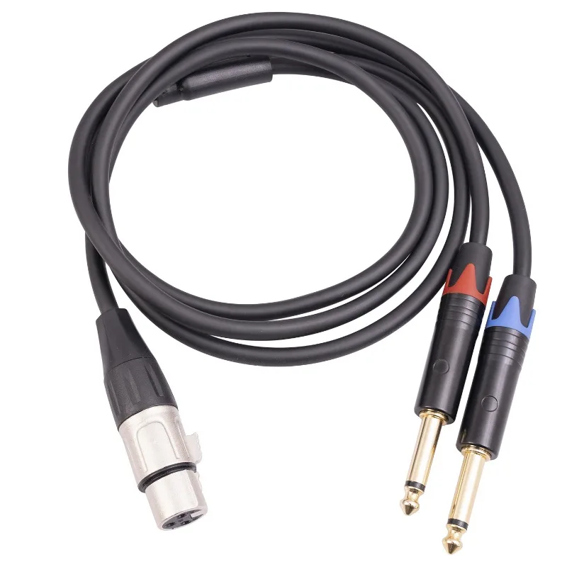 1/2/3M Audio Converter Adapter Professional Male XLR To Dual 6.35mm TS Mono Plug Cable Accessories for Mic Mixer Amplifier