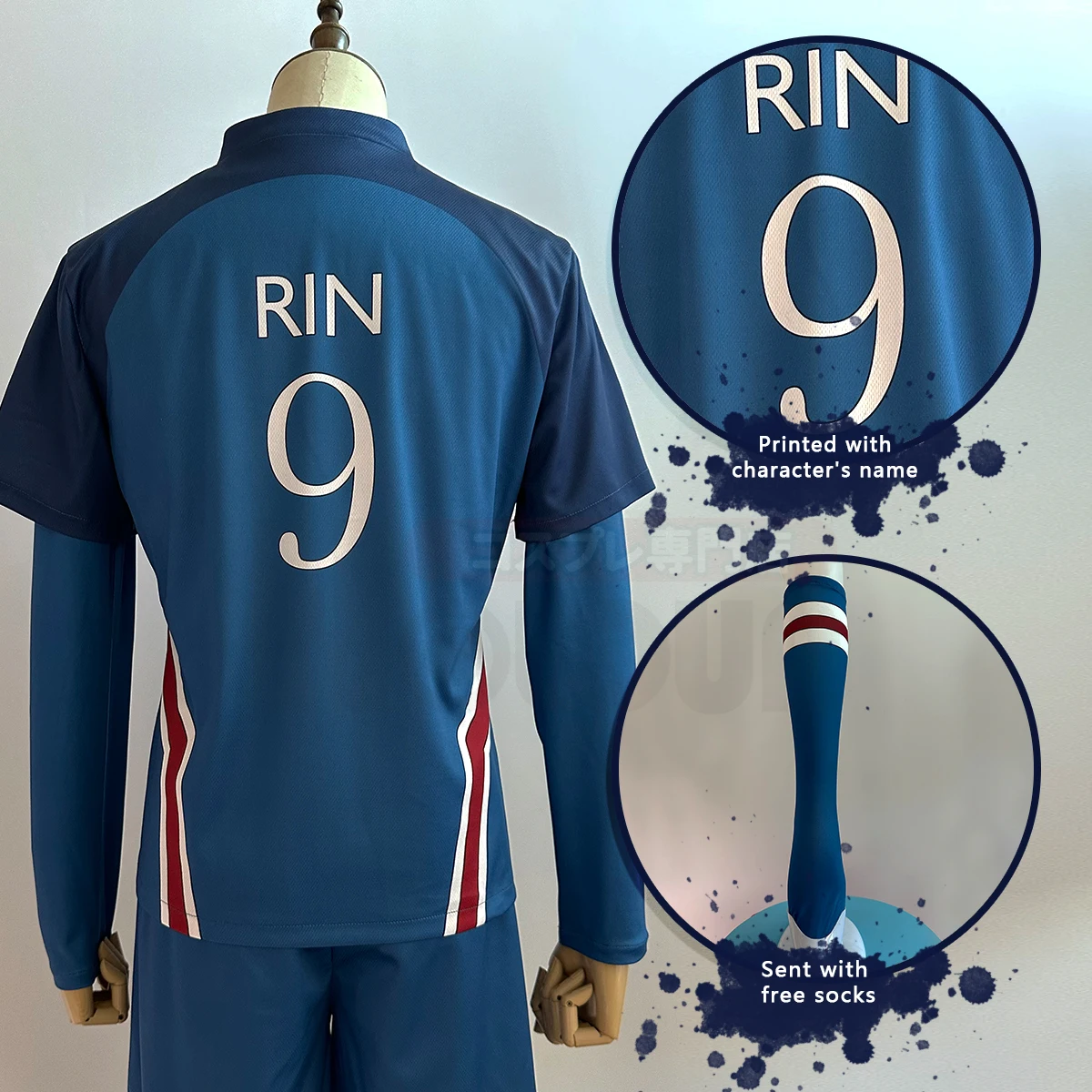 HOLOUN Blue Lock Anime Rin Itoshi Shidou Ryusei Charles Karasu Costume Cosplay P.X.G Jersey parrucca ricamo uniforme da calcio